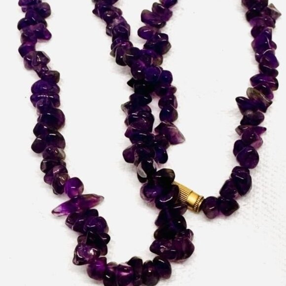 Raw Amethyst Necklace 18" - Picture 2 of 3